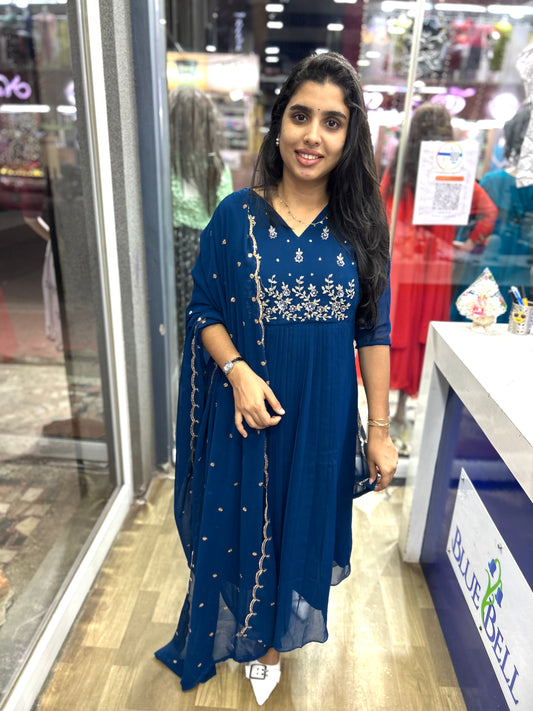 Georgette handworked top with Duppatta