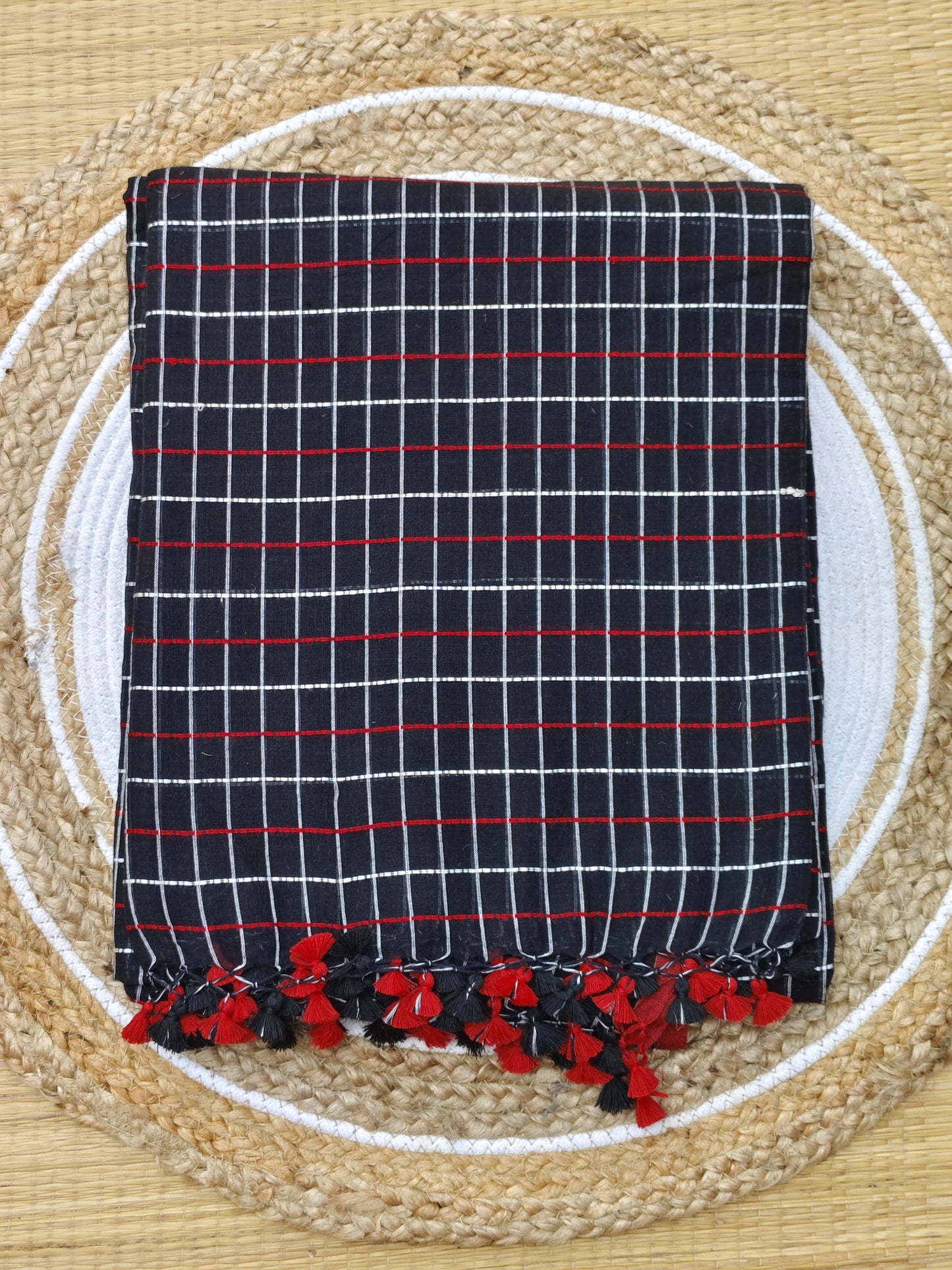 Red Black Check Mulcotton