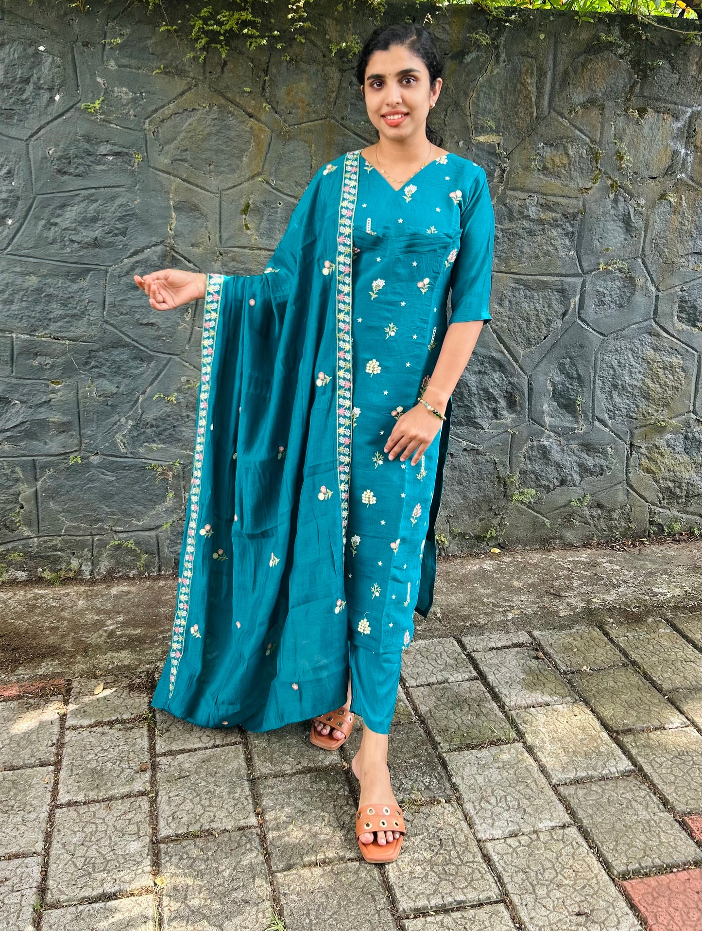 Mul Chanderi Kurthi Set