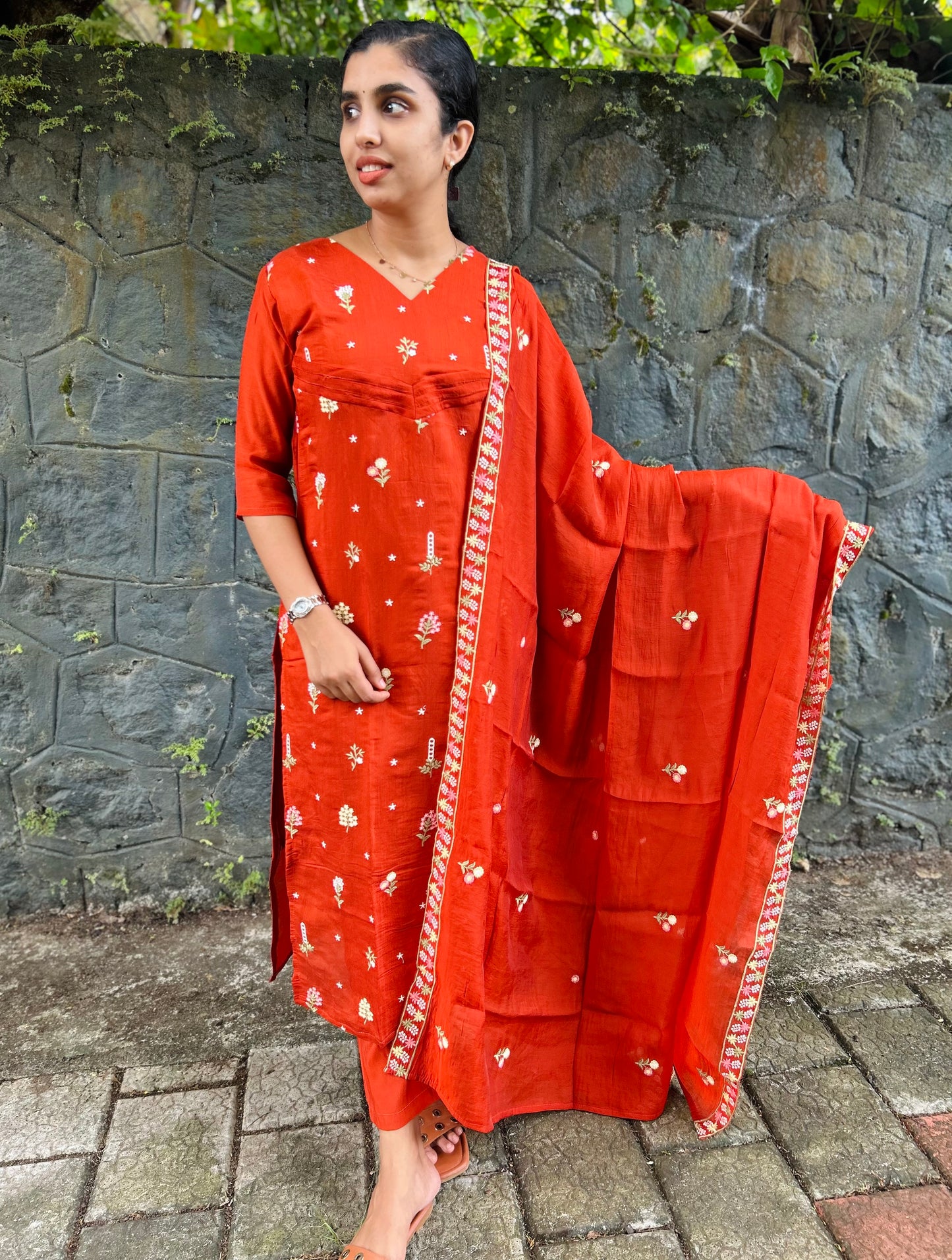 Mul Chanderi Kurthi Set