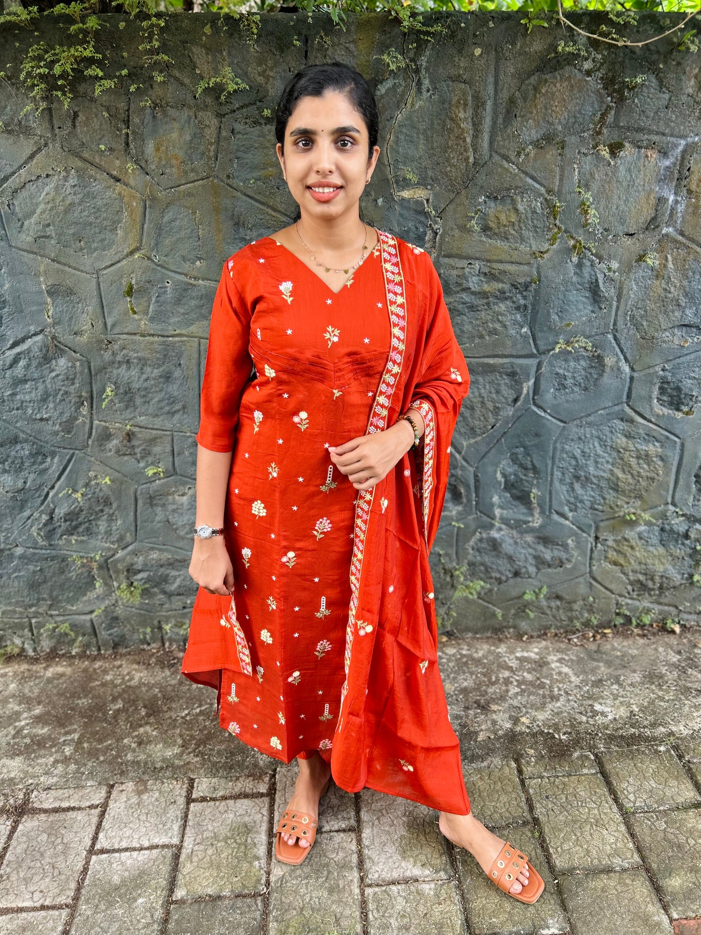 Mul Chanderi Kurthi Set