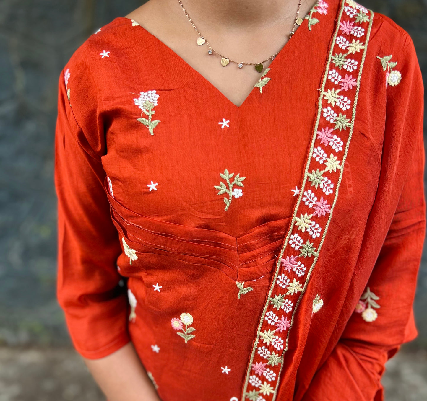 Mul Chanderi Kurthi Set
